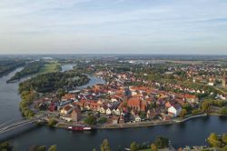 Luftaufnahme der Stadtinsel von Havelberg in der Altmark